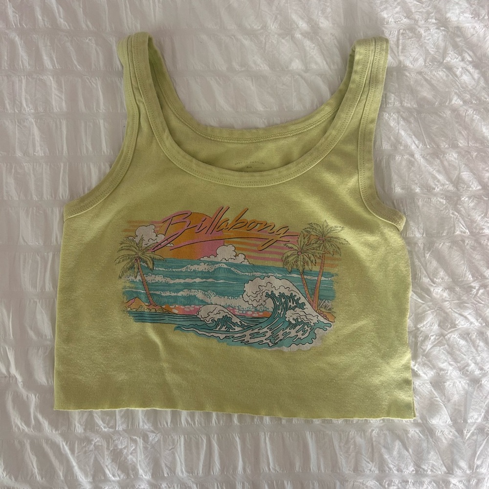 Billabong Light Green Graphic Tank